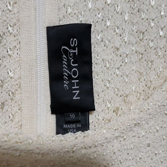 St.John Couture Women's Cream Ombre Dress Knit size 10 - Picture 3 of 5